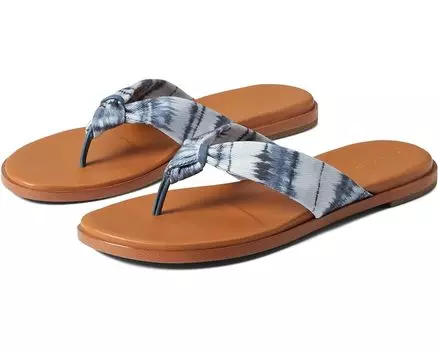 Сандалии Cole Haan Fiona Thong Slide Sandal, цвет China Blue Ikat Canvas/Medium Gum Outsole
