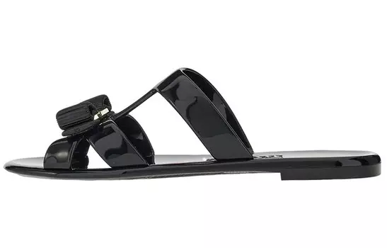 Сандалии Ferragamo Bow Flip Flips, черный