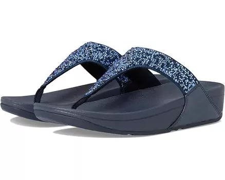 Сандалии FitFlop Lulu Crystal-Mix Toe-Post Sandals, цвет Midnight Navy