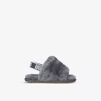 Сандалии Fluff Yeah из овчины с логотипом и ремешком, 2–5 лет Ugg, серый
