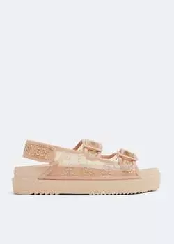 Сандалии GUCCI GG crystal sandals, бежевый