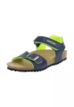 Сандалии из искусственной кожи GEOX, цвет Navy Lime