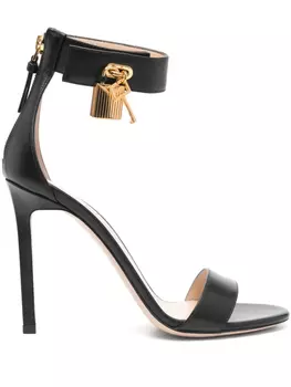 Сандалии из кожи с замком TOM FORD 105 мм, черный