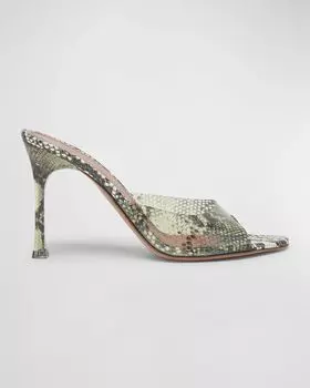 Сандалии из ПВХ с принтом Alexa Python Amina Muaddi, цвет Pvc Snake