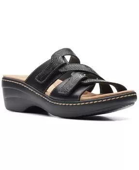 Сандалии Merliah Karli на платформе с ремешками на танкетке Clarks, черный
