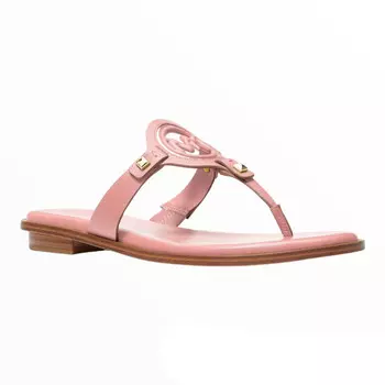 Сандалии Michael Michael Kors Aubrey Cutout Leather T-Strap, розовый