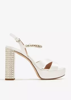 Сандалии Miu Miu Satin Platform, белый