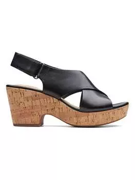 Сандалии на плоской подошве Clarks, черный