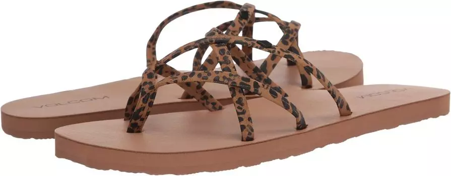 Сандалии на плоской подошве New School II Volcom, цвет Cheetah