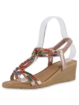 Сандалии на плоской подошве VAN HILL Keilsandaletten Andrea, цвет rose gold
