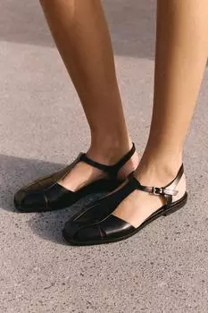 Сандалии на плоской подошве ZARA, черный