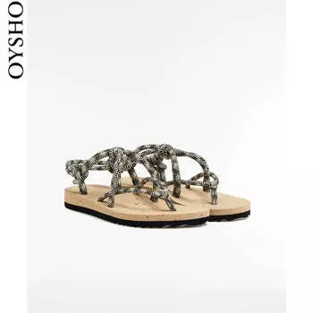 Сандалии Oysho на платформе с открытым, синий