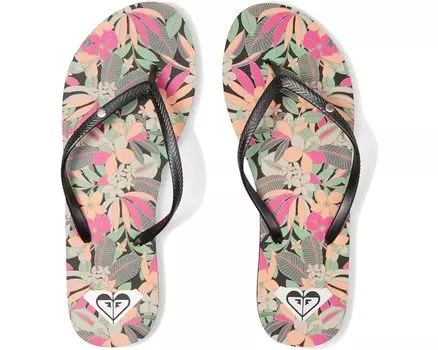 Сандалии Roxy Bermuda Print, цвет Black/Pink/Soft Lime