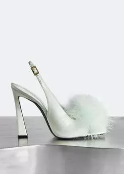 Сандалии SAINT LAURENT Mae slingback sandals, зеленый
