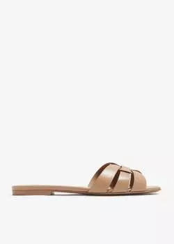 Сандалии Saint Laurent Tribute Flat, бежевый