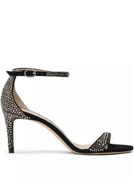 Сандалии Stuart Weitzman 75 мм Nudist Shine, черный