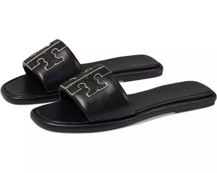 Сандалии Tory Burch Double T Sport Slide, цвет Perfect Black/Gold