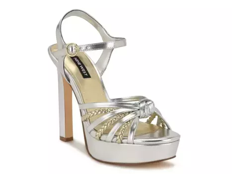 Сандалии Waser Platform Nine West, Silver/Gold Metallic