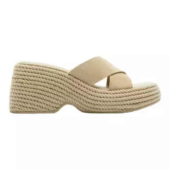 Сандалии Zara Split Suede Wedge, бежевый