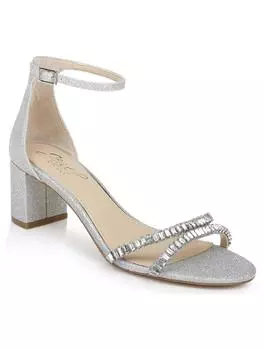Сандалии женские Jewel Badgley Mischka, серебряный