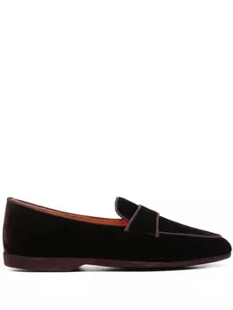 Santoni бархатные топсайдеры, красный