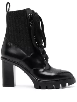 Santoni ботильоны на шнуровке, черный