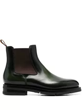 Santoni elasticated side-panel boots, зеленый