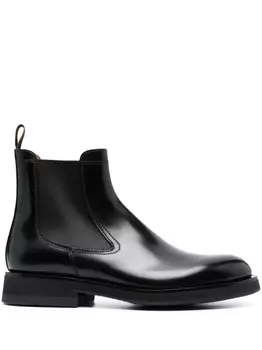 Santoni глянцевые ботинки челси, черный