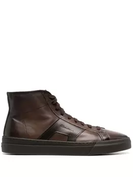 Santoni кеды Double Buckle, коричневый