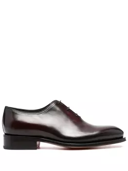 Santoni оксфорды на шнуровке, коричневый