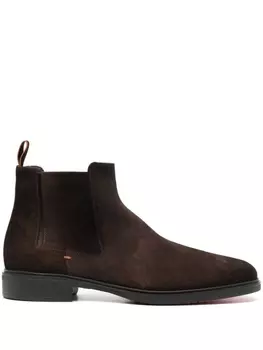 Santoni замшевые ботинки челси, коричневый
