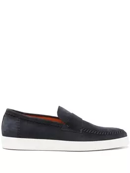 Santoni замшевые мокасины, синий