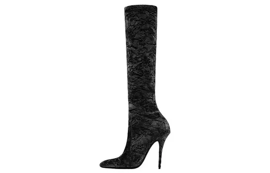 Сапоги Ella Velvet 110 мм высотой до бедра Saint Laurent