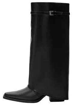 Сапоги GAITER WITH BUCKLES PULL&BEAR, цвет black