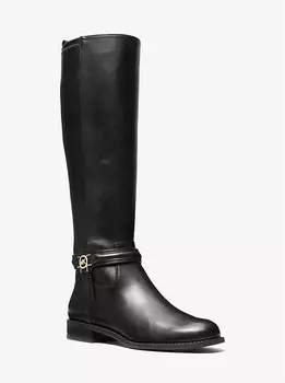 Сапоги из кожи Mindy с широким голенищем Michael Kors, черный
