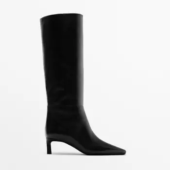 Сапоги Massimo Dutti Low-heel, черный