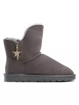 Сапоги NICEBAY Leder-Winterboots Pompon, антрацит