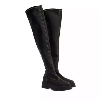 Сапоги retro flatform overknee sockboot Ganni, черный