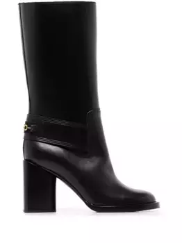 Сапоги с пряжкой Gancio Ferragamo, черный