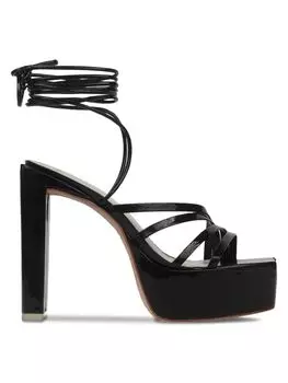 Саша Кожаные Сандалии Black Suede Studio, цвет Black Beige