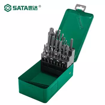 SATA набор метчиков для крупной резьбы и спиральных сверл из быстрорежущей стали, 22 предмета 50454 - набор инструкций