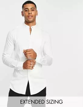 Сатиновая классическая рубашка скинни ASOS DESIGN