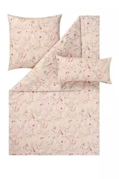 Сатиновое постельное белье Estella Mako Dilara бежевый 155х220 см+80х80 см+40х80 см