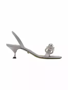 Сатиновые босоножки Double Bow Mach & Mach, серый