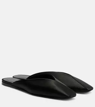 Сатиновые шлепанцы Max Mara, черный