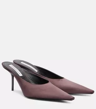 Сатиновые шлепанцы Victoria Beckham, темно-коричневый