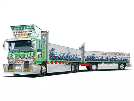 Сборная модель Mini-Deco Next #10 Fellow Traveler Truck and Trailer 1/64 Scale Model Kit Aoshima