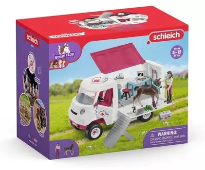 Schleich, статуэтка, Мобильная клиника для животных с жеребенком, 42439