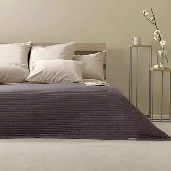 Sei Design Living Trend роскошное покрывало шоколадно-коричневого цвета - двустороннее стеганое одеяло 220x240см Sei Design Heimtextilien