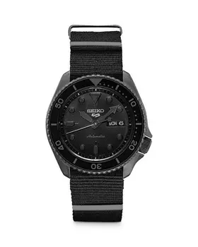 Seiko Watch Автоматические спортивные часы Seiko 5, 42,5 мм, черный